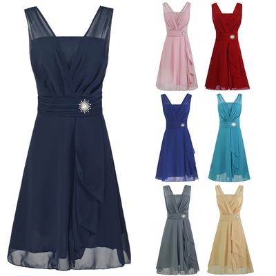 Frauen formelle Hochzeit Brautjungfer High-Waist Party Ball Abendkleid Cocktailkleid