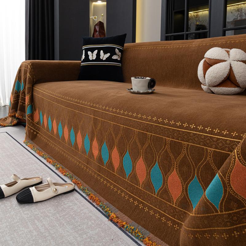 Etnický styl Žinylkový Potah na Pohovku Odolný Proti Kočkám Sova Plné Pokrytí Protiskluzový Gauč Celoroční Univerzální Pohovka Kempingová Deka Ochrana Proti Prachu