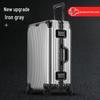 Aluminum Magnesium Alloy Trolley Case 20: Business Metal Carry-on Leather Travel Luggage