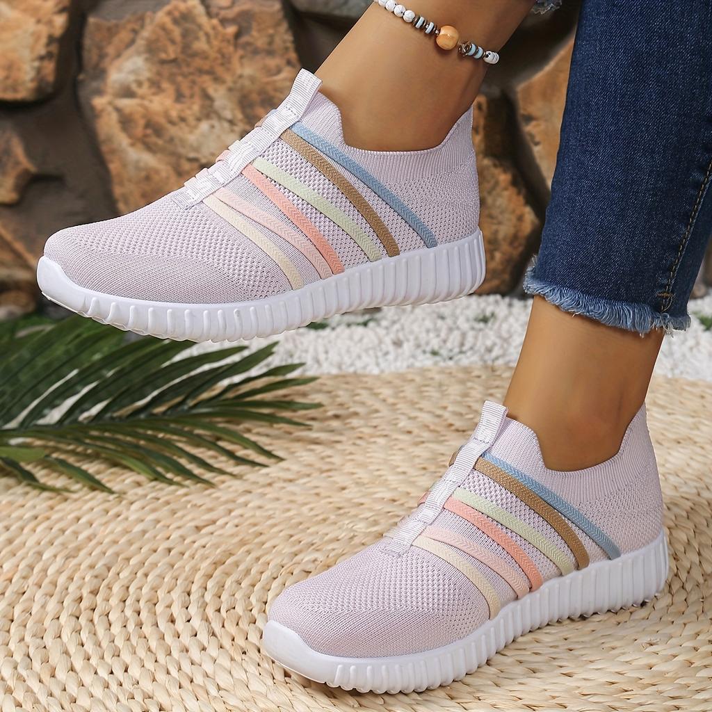 Spring 2025 New Women's Sports and Casual Shoes, Breathable Sock Shoes, Low-top Mesh Running Shoes for Women