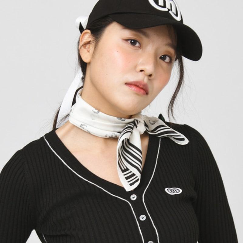 DOYOUKNOWMC ALL SEASON Double C Logo Print White Petite Scarf