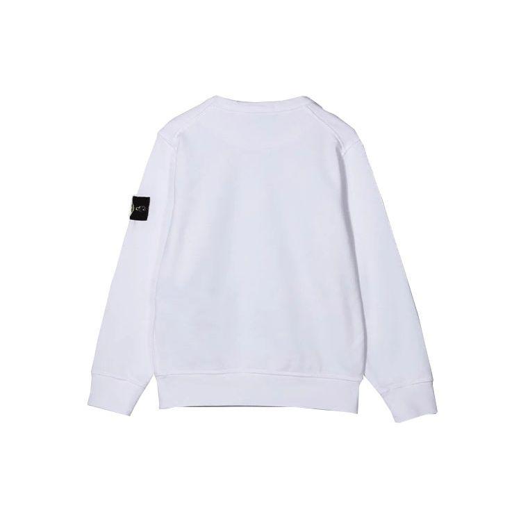Stone Island Sweatshirt Logo Solid Color Crew Neck Kids tops White 761661340-V0001