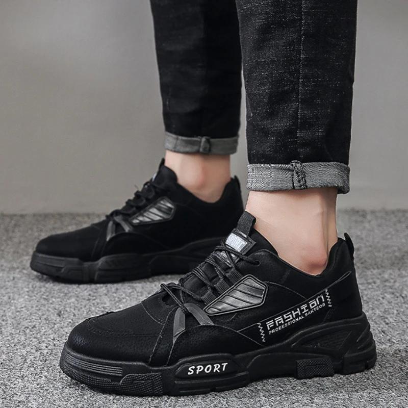 Platform Sneakers Fashion Comfort Non-slip Men Work Shoes Designers Leather Leisure Wear-Resistant Men's Mountain Climbing Shoes