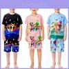 Conjunto de Pijama de Verano de Algodón con Dibujos Animados Sprunki Kids Para Niños Mayores de 8 Años