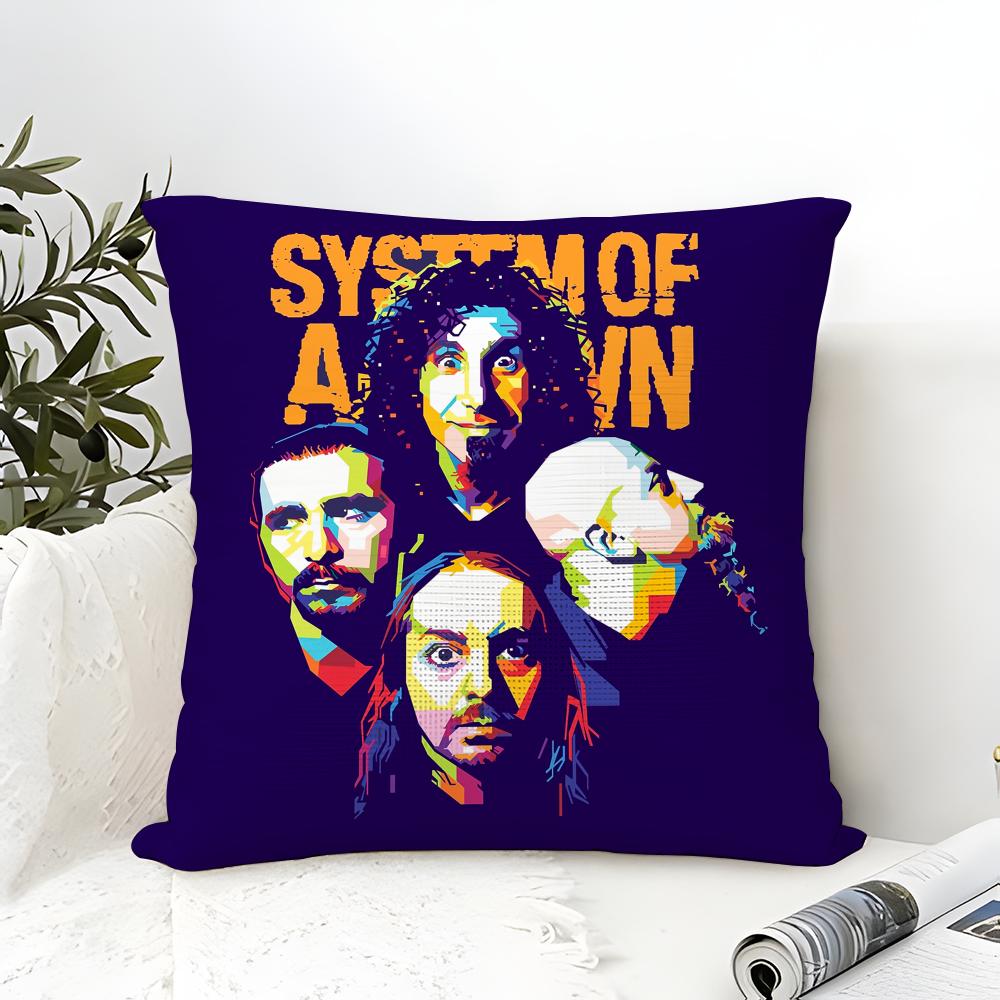 Metal Band System of a Down Pillow Case Cotton Linen Fabric Square Zipper Pillowcase Home Decorative Living Room