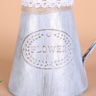 Vintage Tin Bucket Fashionable Iron Flower Vase Retro Metal Jugs For Home Office