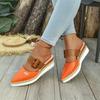 Fashion Large Size Spliced Color Headed Sandals with Rope Weave Thick Heel Slip-On Women's Shoes Lightweight Rubber Bottom Casual Slippe