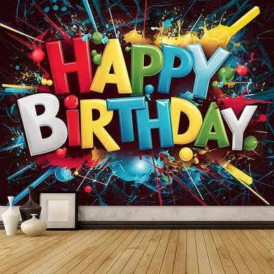 2D Colorful Paint Splatter Photography Background for Teen Boys Birthday Party