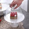 Keramik-Kuchenständer mit hohem Fuß und Glasglocke