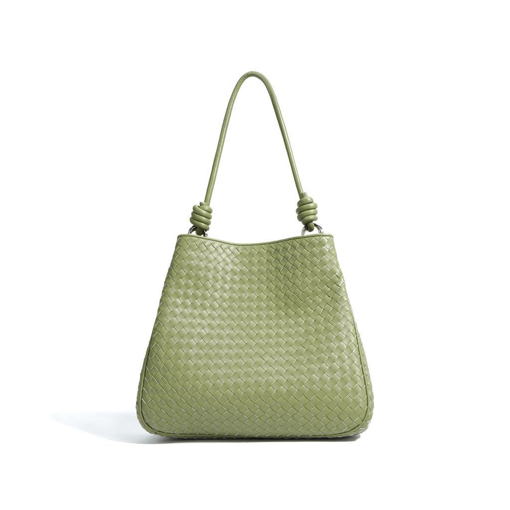 New Bag Women's Cowhide Shoulder Messenger Bag Women's Versatile Big Bag Fashion Knot Tote Bag