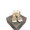 2024 Rhinestone Butterfly French Summer Sandals Women's 2024 New Summer Outer Wear Feeling Not Tired Feet Middle Heel High Heels