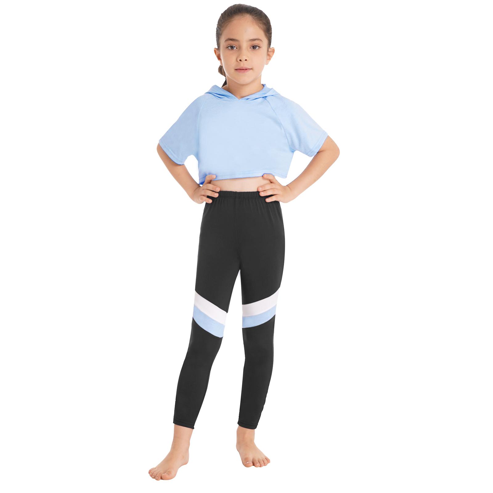 Ensemble Sport Fille 2 Pièces - Crop Top Sans Manches + Legging - Fitness Yoga Danse Jogging 4-16 Ans