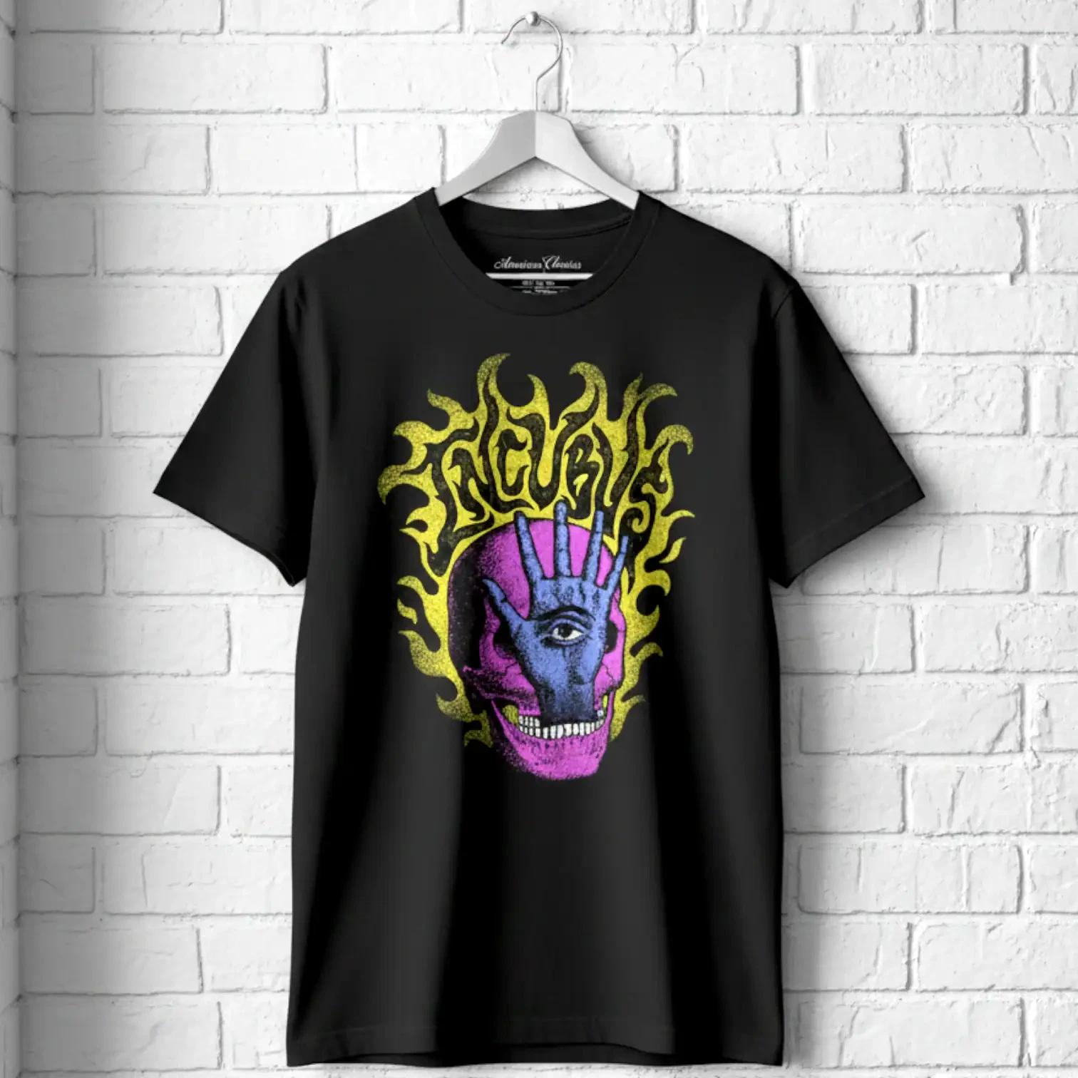 Incubus Flaming Skull Hand Men s T Shirt XXXXL