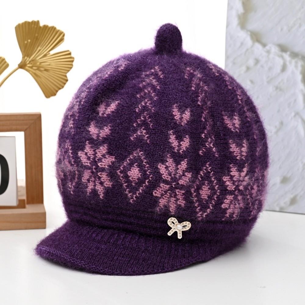 Thick Plush Liner Winter Brimmed Hat Fleece Lined Beanie Cold Wind Protection