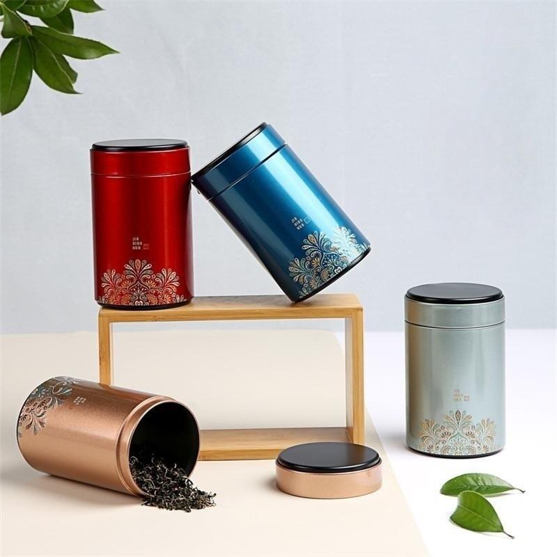 Large Capacity Tea Tin Can Box Tinplate Sealed Jar Packaging Box Metal Round Tank Dry Nut Candy Storage Container Gift Case