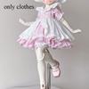 1/4 Doll's Clothes Suit for 45cm Bjd Doll Headwear + Skirt + Skirt Support Dress Up Toys Play House Doll Accessories, No Doll
