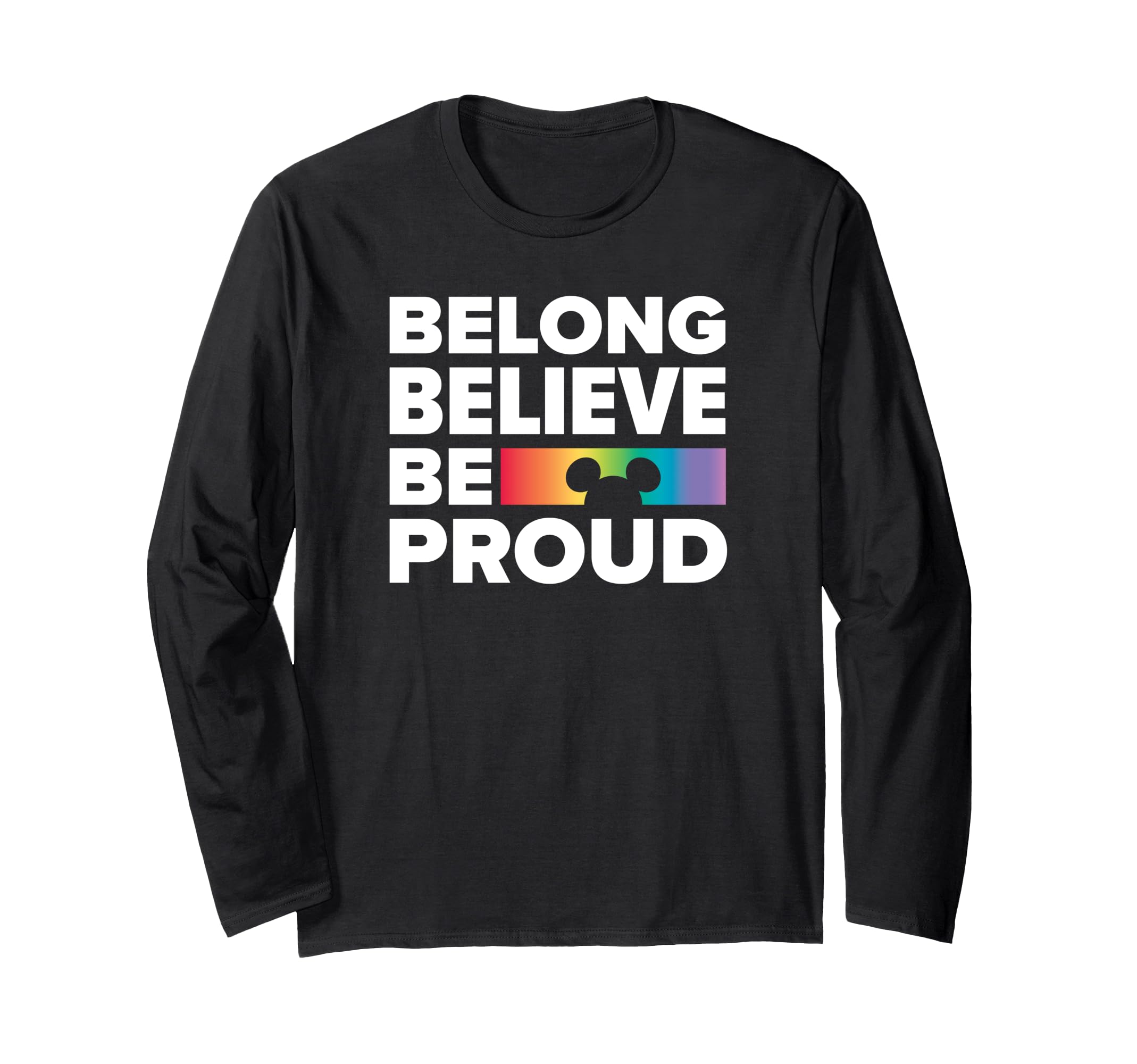 Disney Mickey And Friends Belong Believe Rainbow Gradient Long-Sleeve T-Shirt
