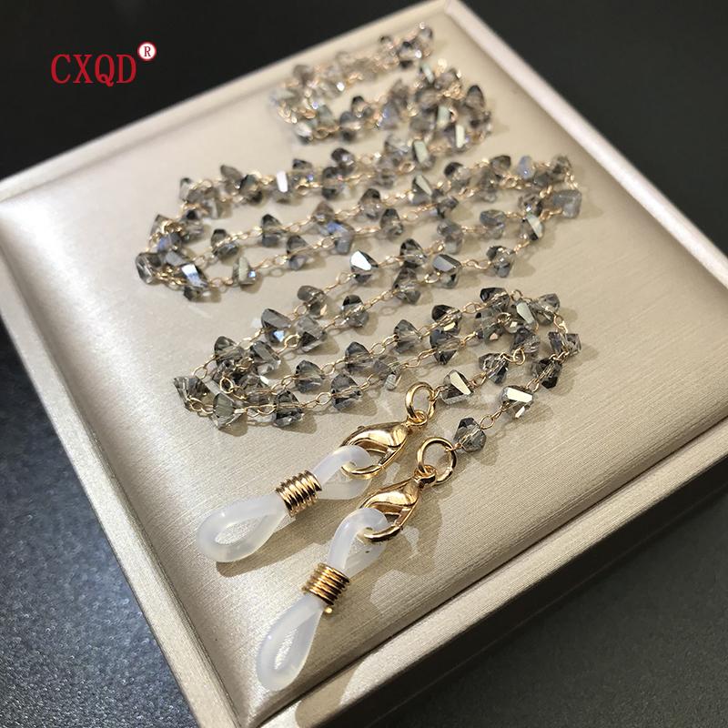Catena Moda per Occhiali da Lettura per Donna Cordoncini per Occhiali da Sole Casual Perline Triangolari Geometriche Acciaio Inossidabile Maschere per Occhiali