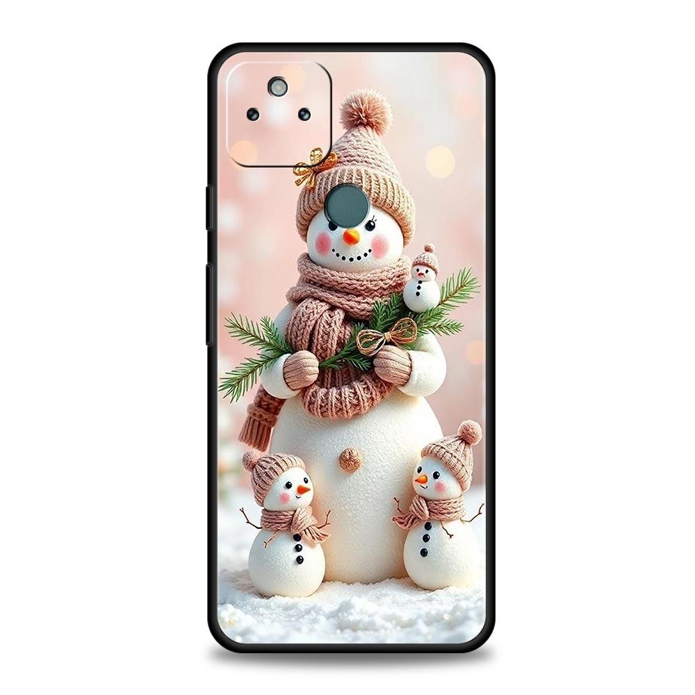 Christmas Snowman Phone Case Cover for Google Pixel 10 9 8 7 6 9A 8A 7A 6A Pro Shockproof Soft TPU 9 Pro XL Shell Capas Fundas