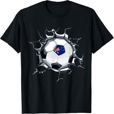 Australia Soccer Fan Jersey Australian Football Cracked Wall T-Shirt
