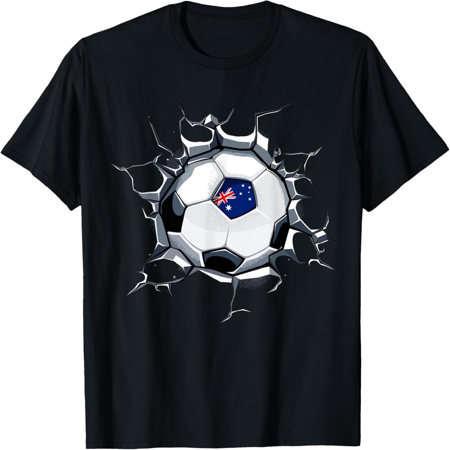 Australia Soccer Fan Jersey Australian Football Cracked Wall T-Shirt S разноцветный