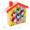 Montessori Bee Trap Game Wooden Bee House Clamp Bee to Hive Matching Game Color Sorting Puzzle Fine Motor Training Game for Kids