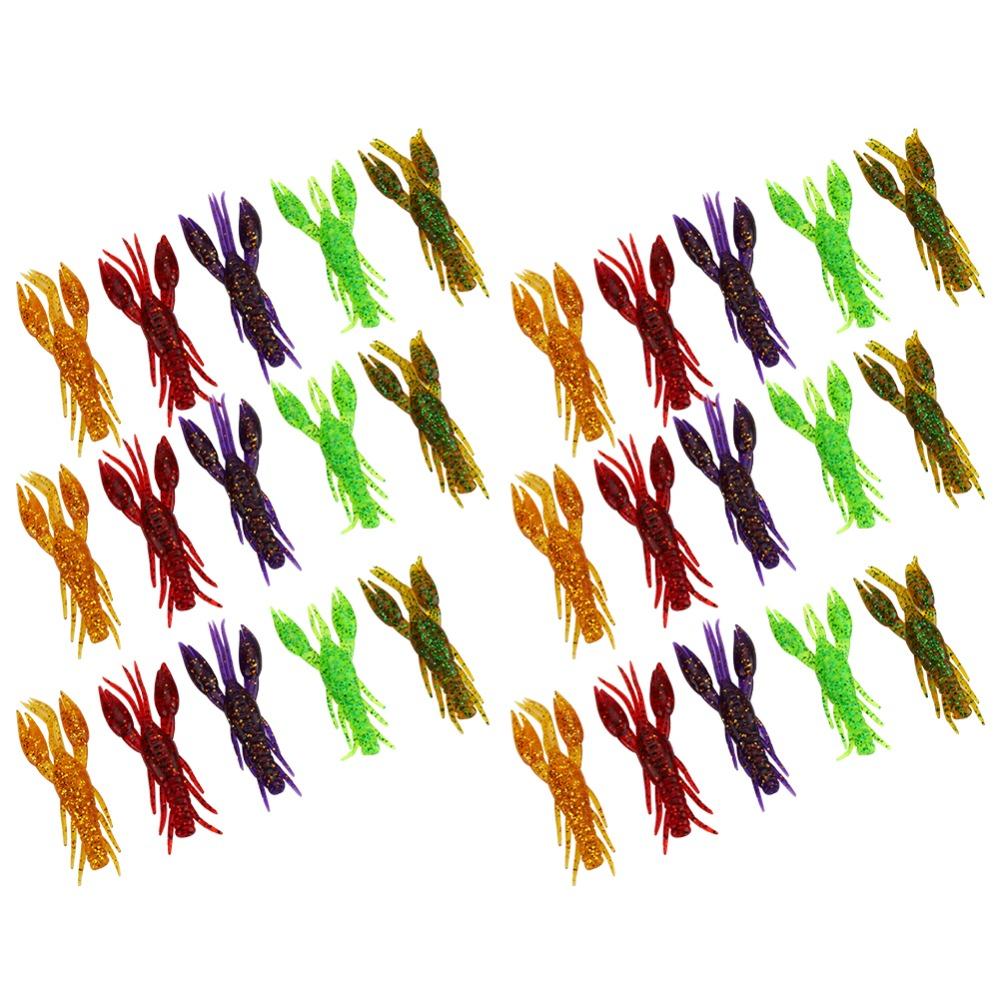 30PCS PVC Crawfish Fishing Baits Soft Fishing Lures Durable Crawfish Fishing Lures  Bass Fishing