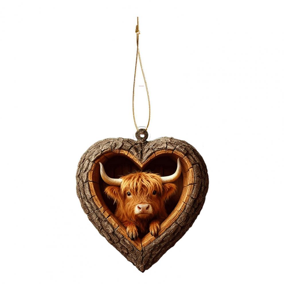 Christmas Ornaments 2D Acrylic Fox Eagle Birds Ornament Woodland Hanging Pendant for Xmas Tree Home Party Decor