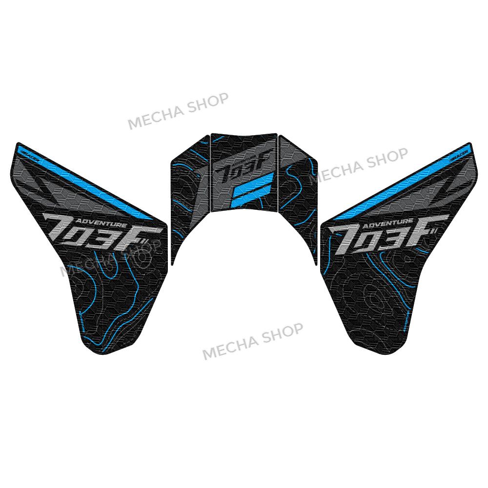 For ZONTES 703F 2025- Motorcycle Side Sticker Fuel Tank Decal Protector Traction Pad Cover Decoration Sets Anti-Slip