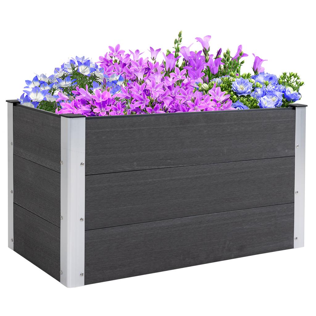 Garden Rectangular Planting Flower Elevated Raised Seed Bed Stand Pot Outdoor Planter Vegetable Herb Holder Display Box - 50H x 100L x 50Wcm
