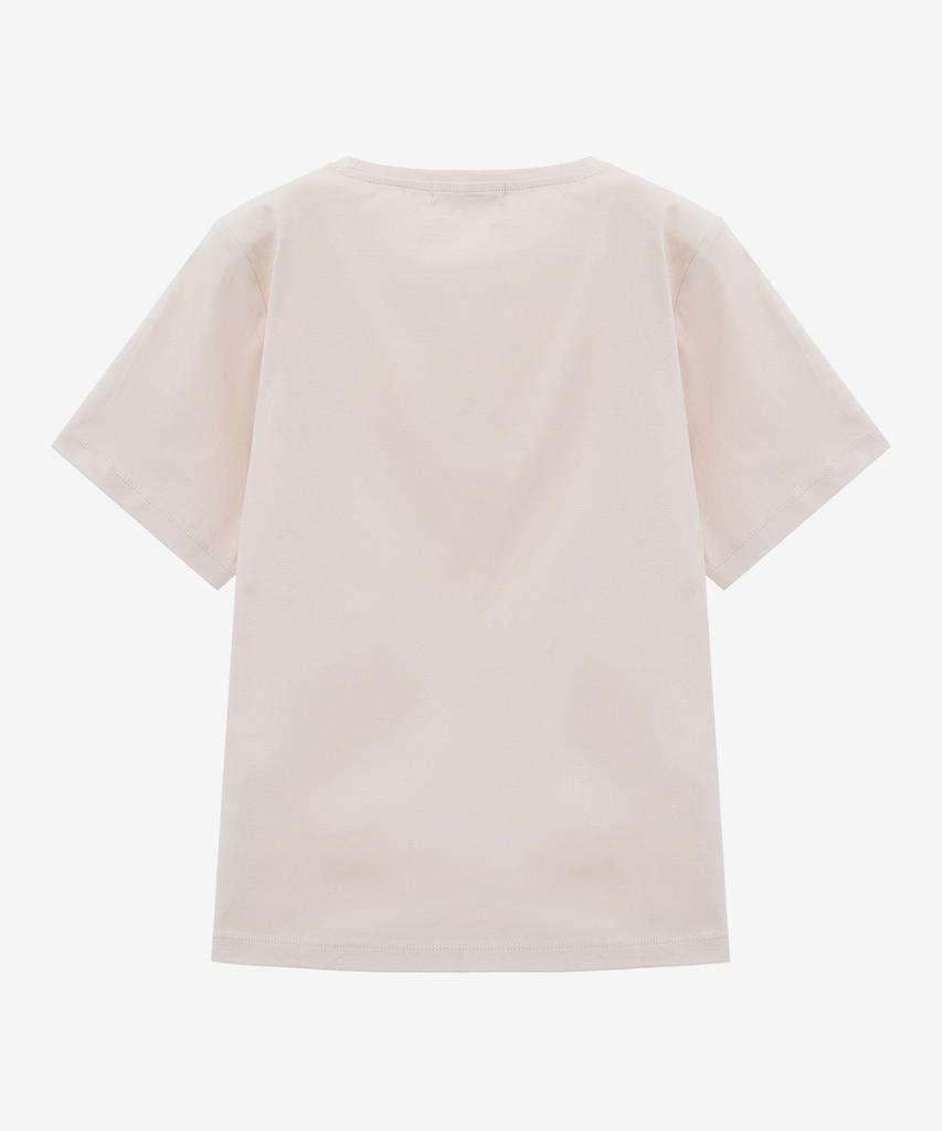 Basic House Women'S Cotton Modal Crew Neck Short Sleeve T-Shirt Beige Lzts3212