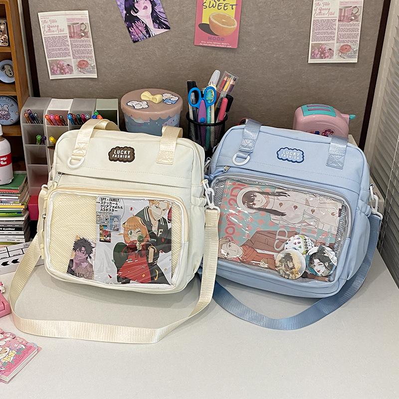 High value One shoulder Crossbody Bag Commuting Bar Pain Bag Female Large Capacity Handbag Junior High School Student Class Tutoring Bag