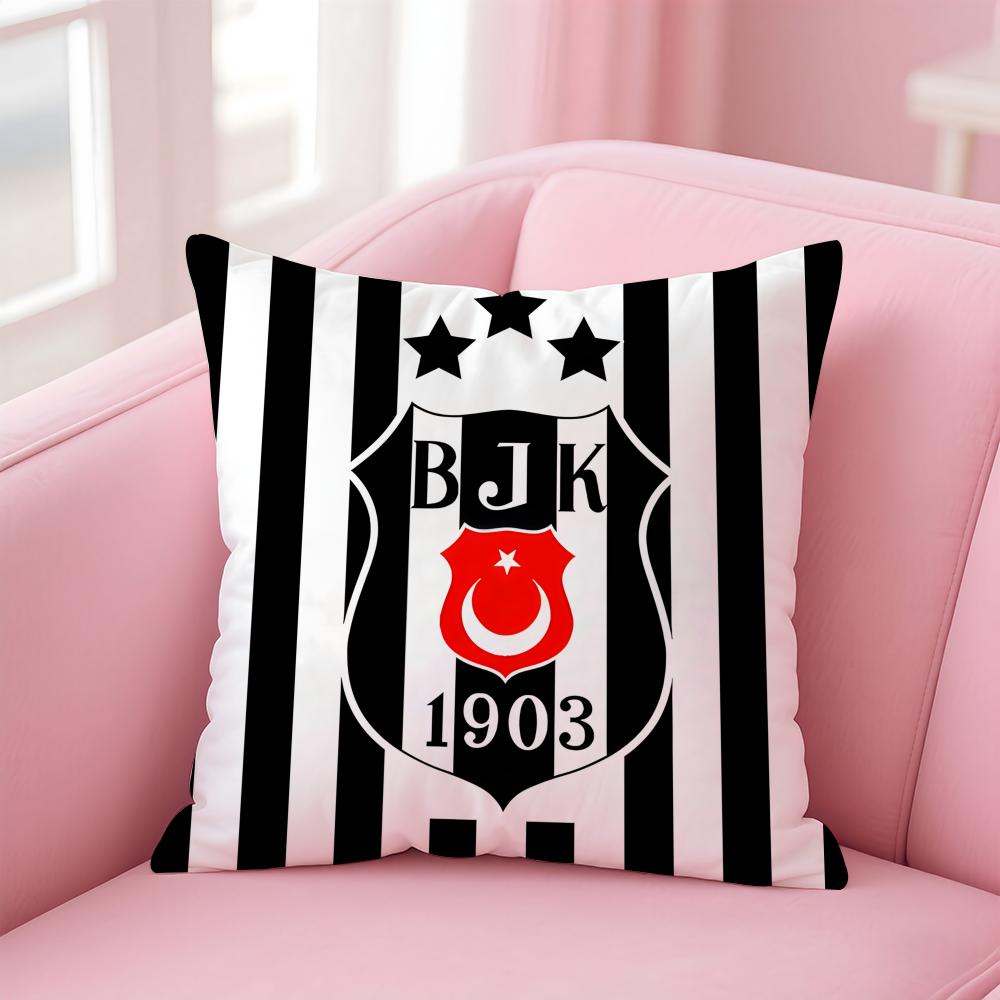 Sports Team Logo BBesiktas BJK Cushion Cover Pillowcase Short Plush Invisible zipper Room Sofa Cushion Cover
