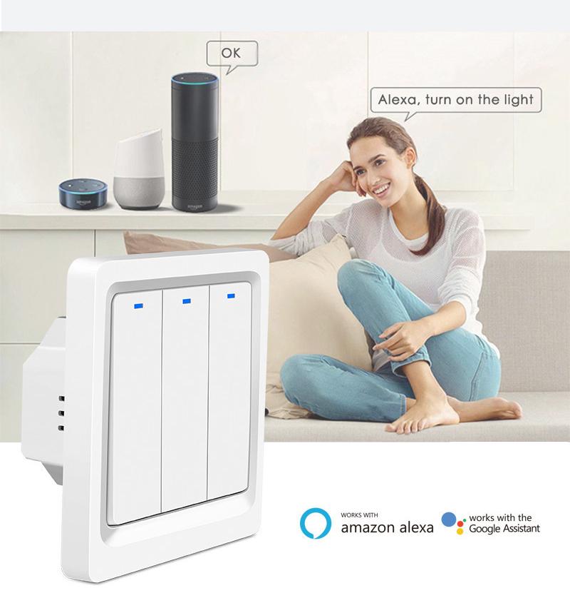 EU UK ZigBee TUYA Smart Button Light Switch No Neutral Wire Required 1 2 3 Gang Wall Touch Switch Drop Shipping Smart Home