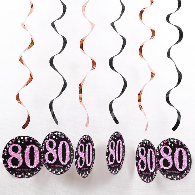 PVC Spiral Ornament Pendants for 18th, 30th, 60th Birthday Party Decorations