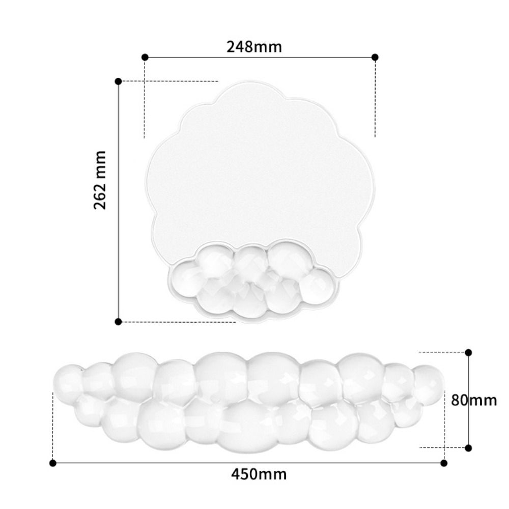 Portable Gradient Wrist Rest Mouse Pad Cloud Shape Transparent Silicone Wrist Support Pain Relief Soft Keyboard Wrist Pad Office