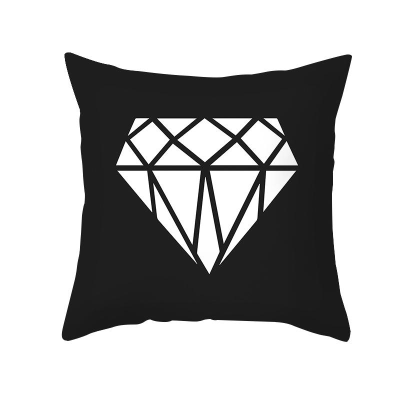 Nordic Throw Pillow Cover Black and White Letters Peach Velvet Cushion Cover Sofa Cushion Cover
