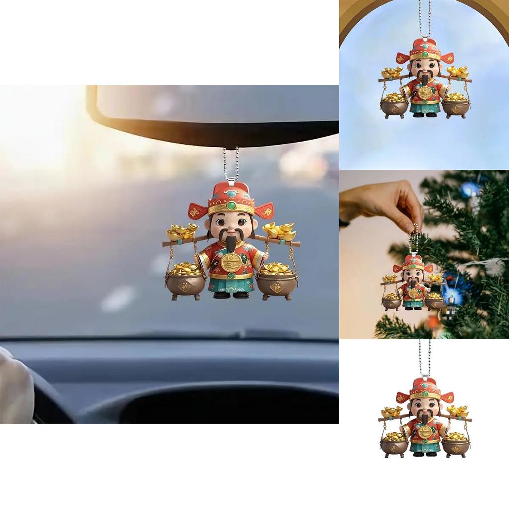 Car Interior Acrylic Decor With Cartoon God Of Wealth Style For Home And Vehicle Decoration