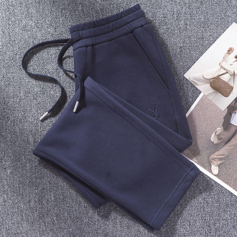 

Весенне-осенние виноградно-фиолетовые брюки прямого кроя женские 2025 тонкие махровые шорты хлопок женские спортивные брюки больших размеров повседневные брюки Royal Blue [Spring and Autumn] soft and Plaid M