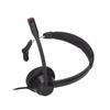 Single Ear Telephone Headset Noise Reduction Volume Adjustment Mute USB Business Headset with Mic Black H390‑USB‑1