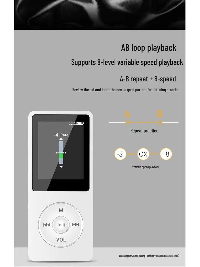 MP3 Player for Students: Bluetooth-enabled, Compatible with MP3/MP4 Formats, Ideal for Music and Audiobooks.