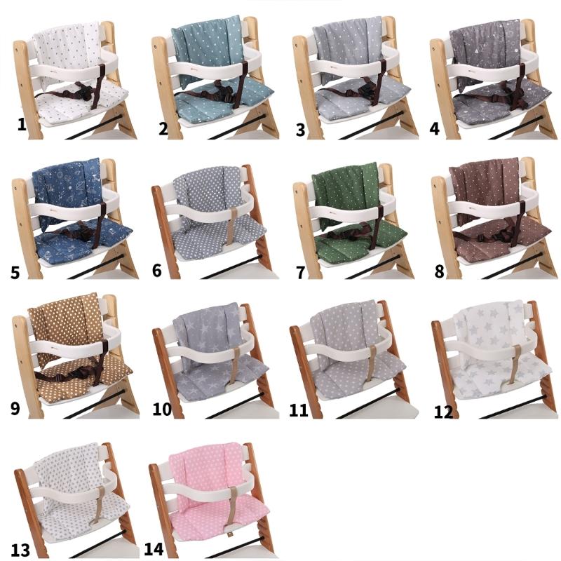 Bequemes Hochstuhlkissen, atmungsaktiver Baumwollbezug, rutschfeste Unterseite, universelles Hochstuhlkissen