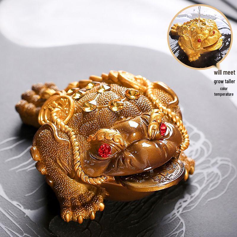 Temperature-Sensitive Color-Changing Golden Toad Tea Pet