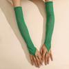 50cm Stretchy Hook Finger Gloves Sun Protection Long Fingerless Gloves Fashion Women Gloves  Bride