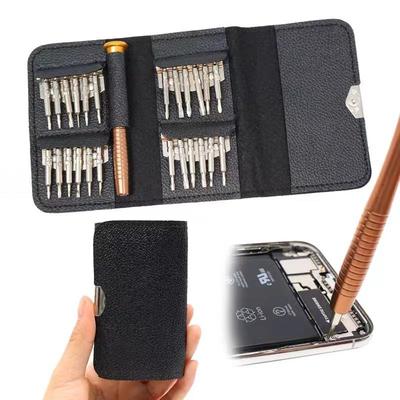 25-in-1 Tragbares Schraubendreher-Set mit Lederetui für die Reparatur von Telefonen und Laptops
