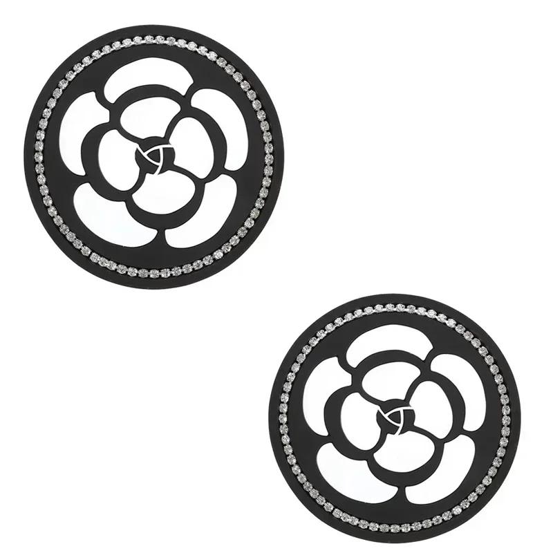 

2pcs Car Universal Interior High-end Fashion Camellia Silicone Storage Water Coaster Car Anti-wear Pad Decorative Supplies