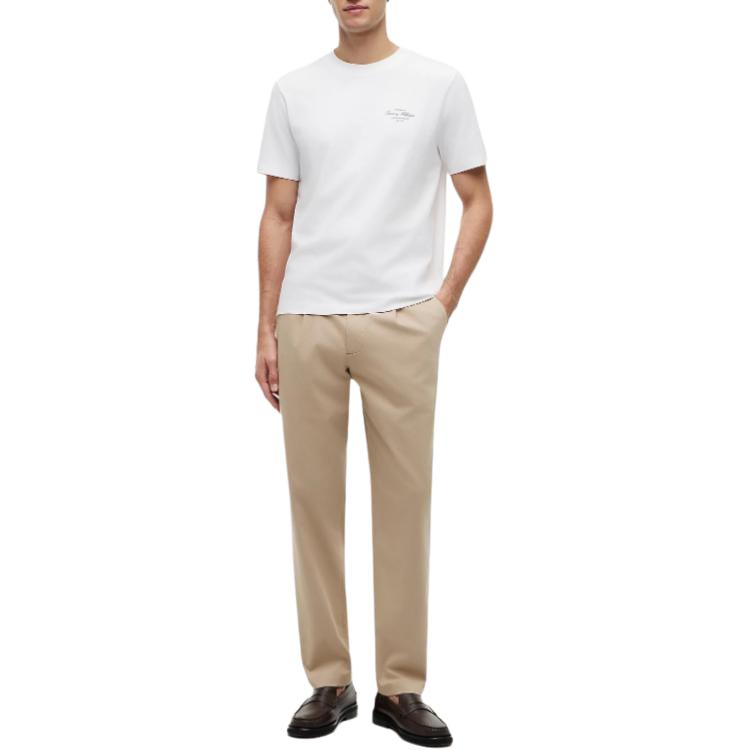 Tommy Hilfiger Straight Letter Crew Neck Pullover Short Sleeve T-Shirt Men Tops MW0MW44258-YBR