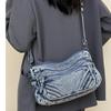Women's Retro Washed Denim Multi-Pocket Crossbody and Backpack - Casual Niche Design