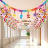 Children's Day Classroom Decorations: Cartoon Flag Banners for Kindergarten Activities