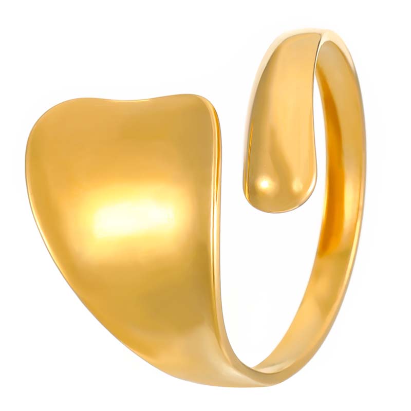 Stainless Steel White Dripping Oil Open Rings for Women Fashion Gold Color Geometric Adjustable Finger Rings Jewelry 2026 New